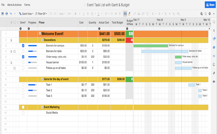 Excel でタイムラインを作成する方法 テンプレートとチュートリアル Smartsheet