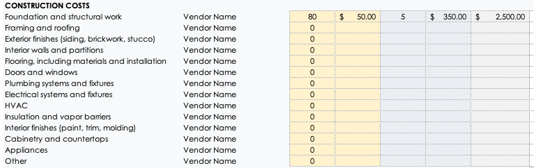 Enter Other Project Costs