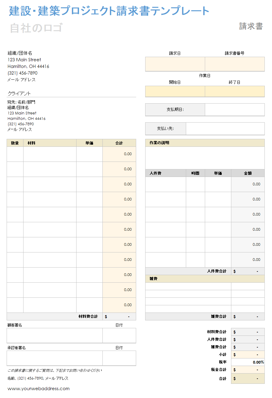 建設プロジェクトの請求書