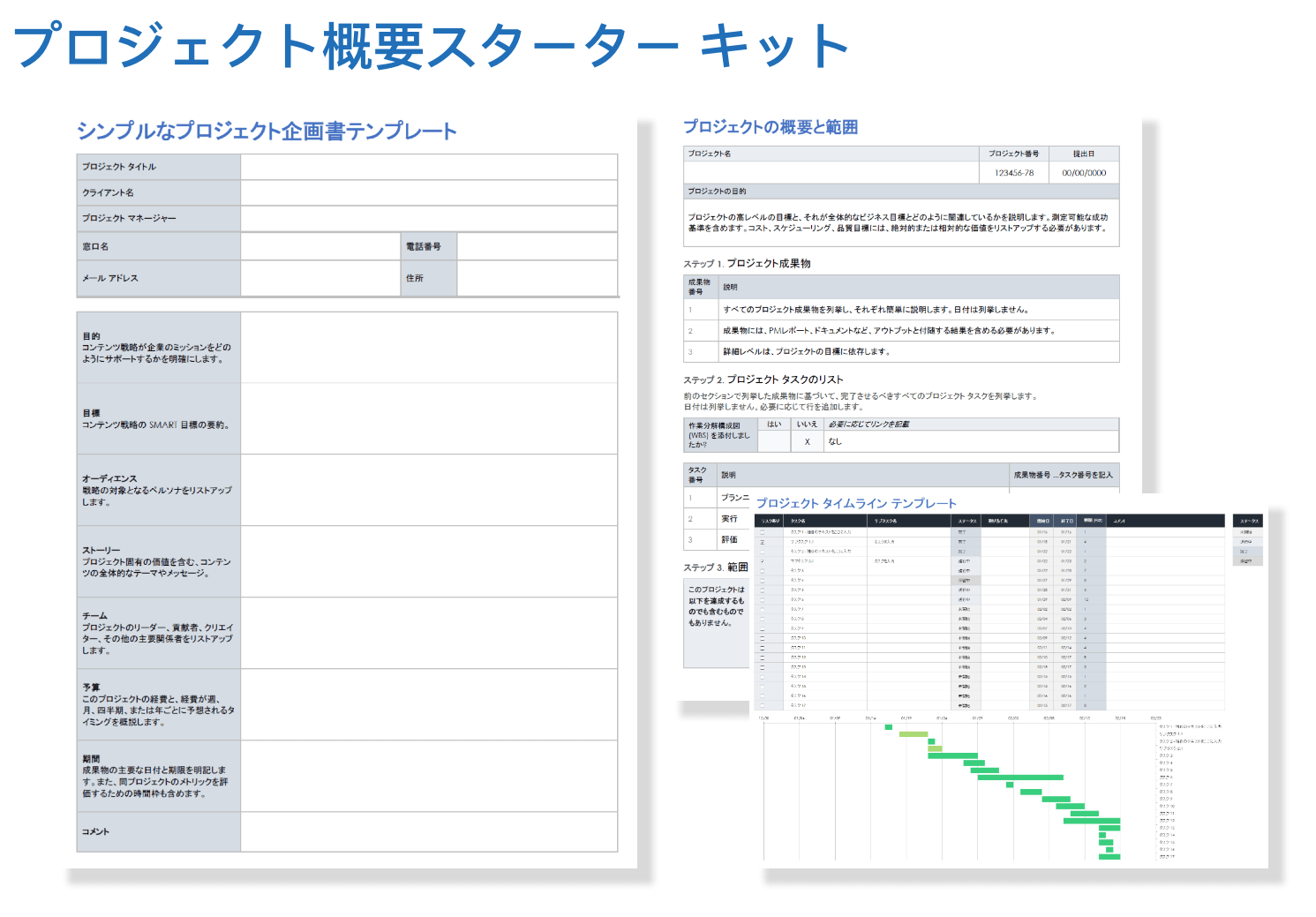 プロジェクト ブリーフ スターター キット