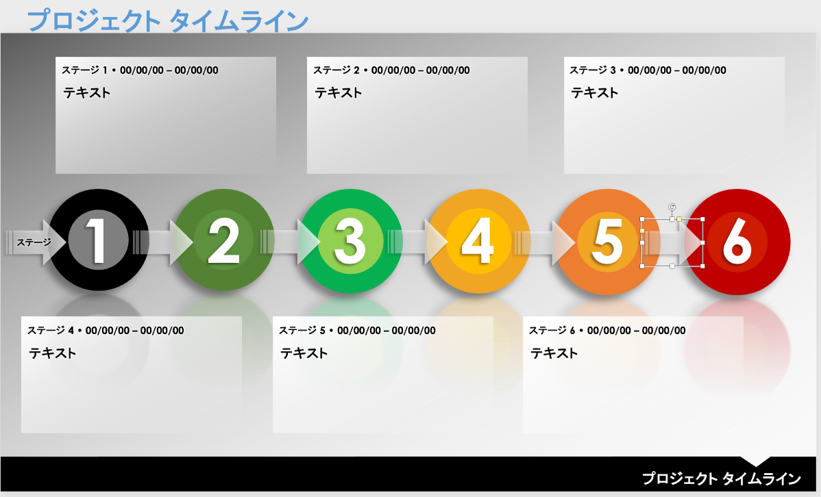  プロジェクトタイムラインPowerPointのテンプレート