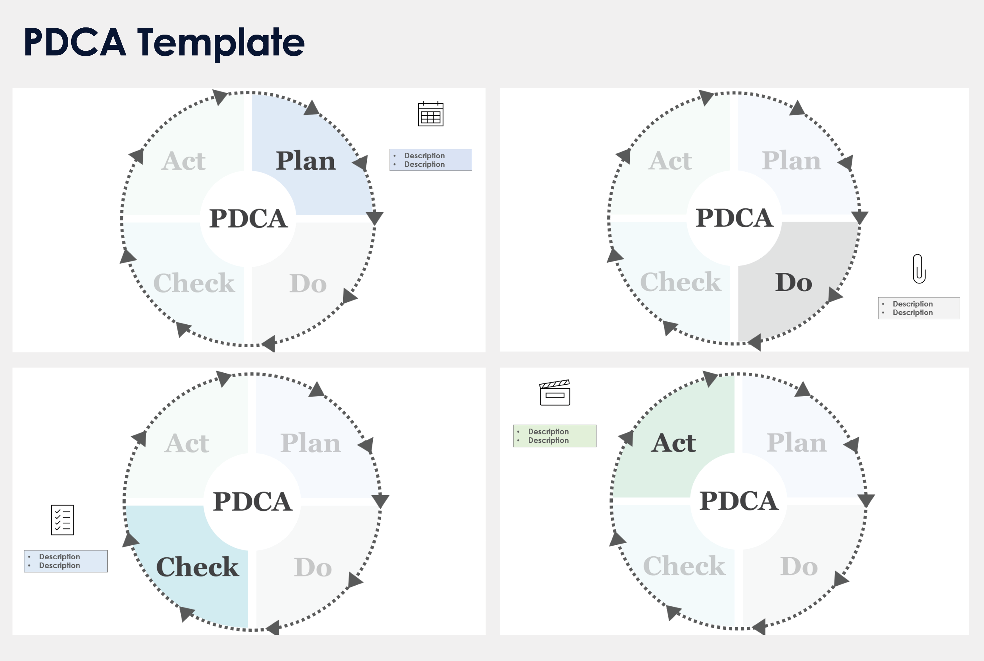 PDCA テンプレート Powerpoint