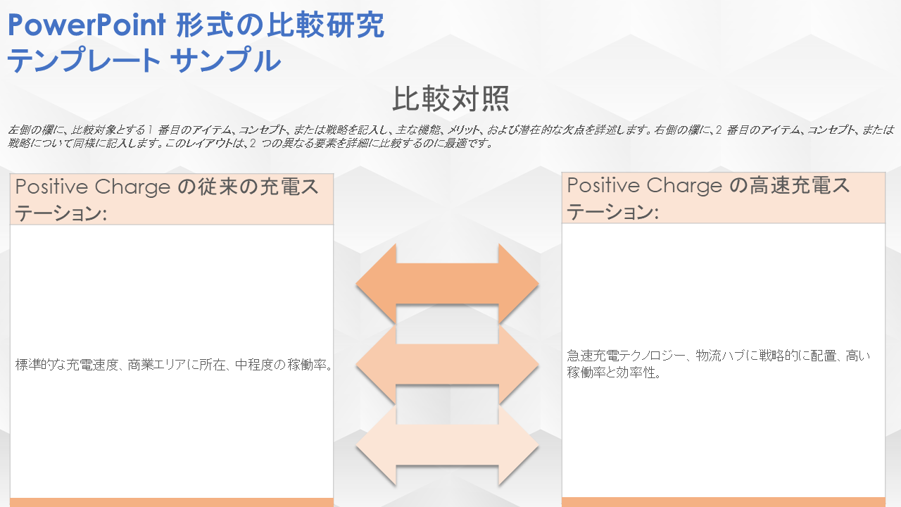  パワーポイント用比較検討テンプレート例