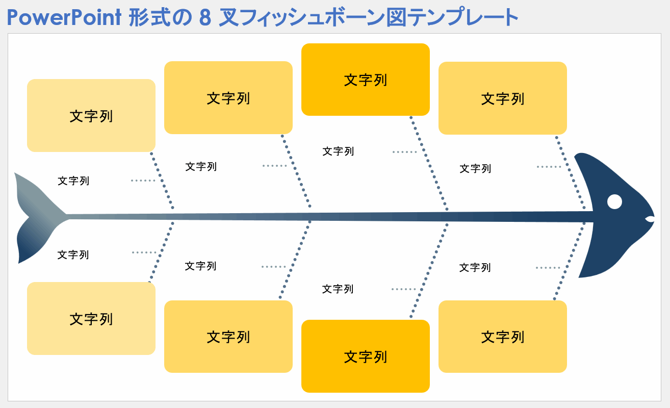 8 叉フィッシュボーン図テンプレート