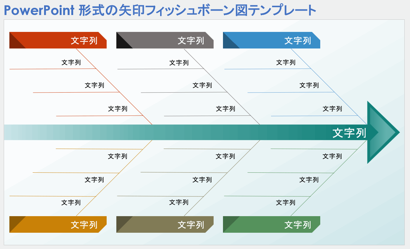 矢印フィッシュボーン図テンプレート