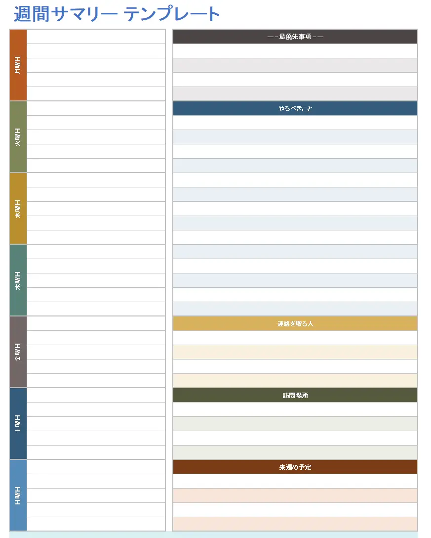週次要約テンプレート