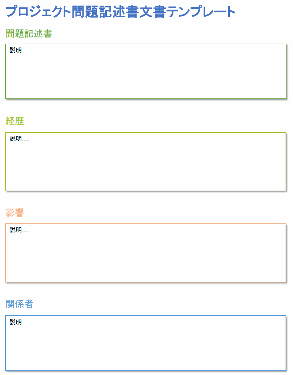 プロジェクト問題提示文書テンプレート