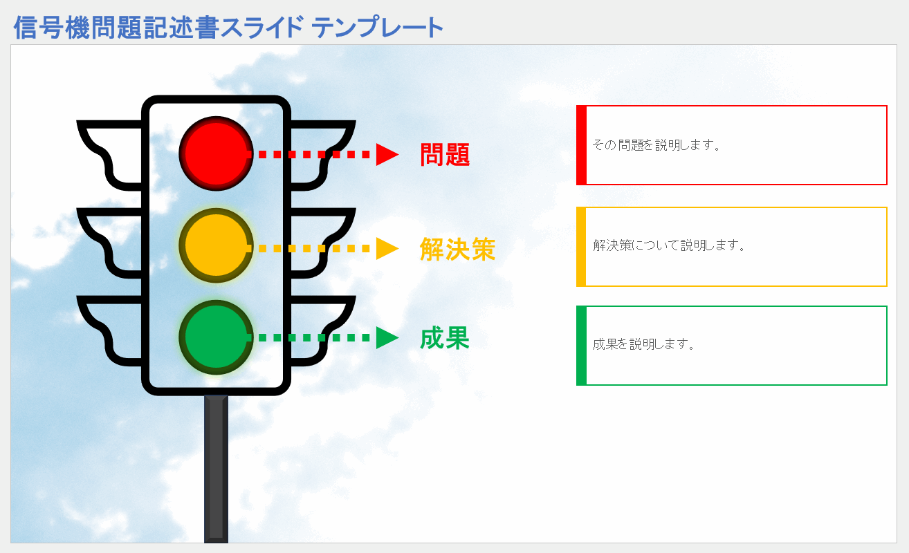 信号機問題提示スライド テンプレート