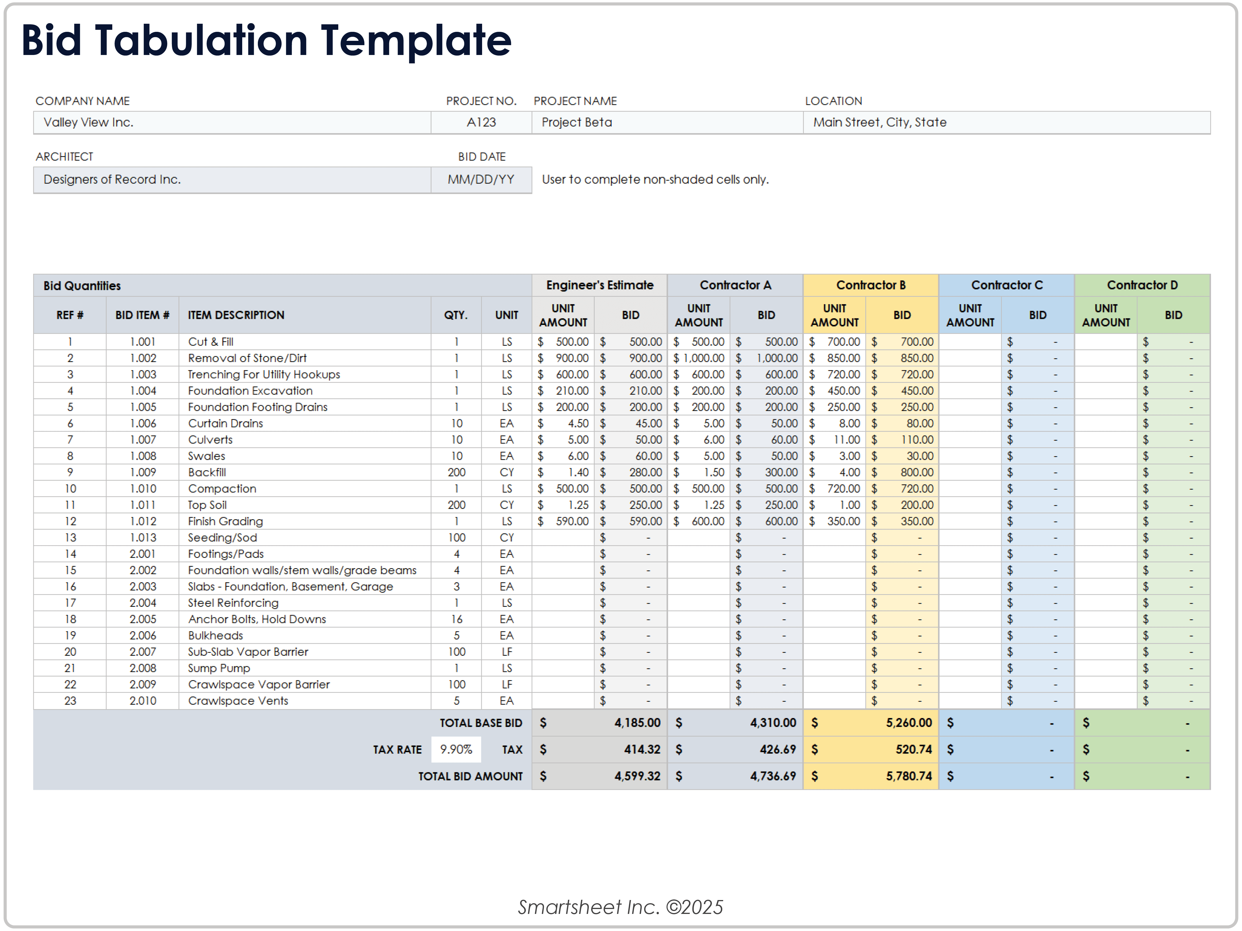 入札集計テンプレート