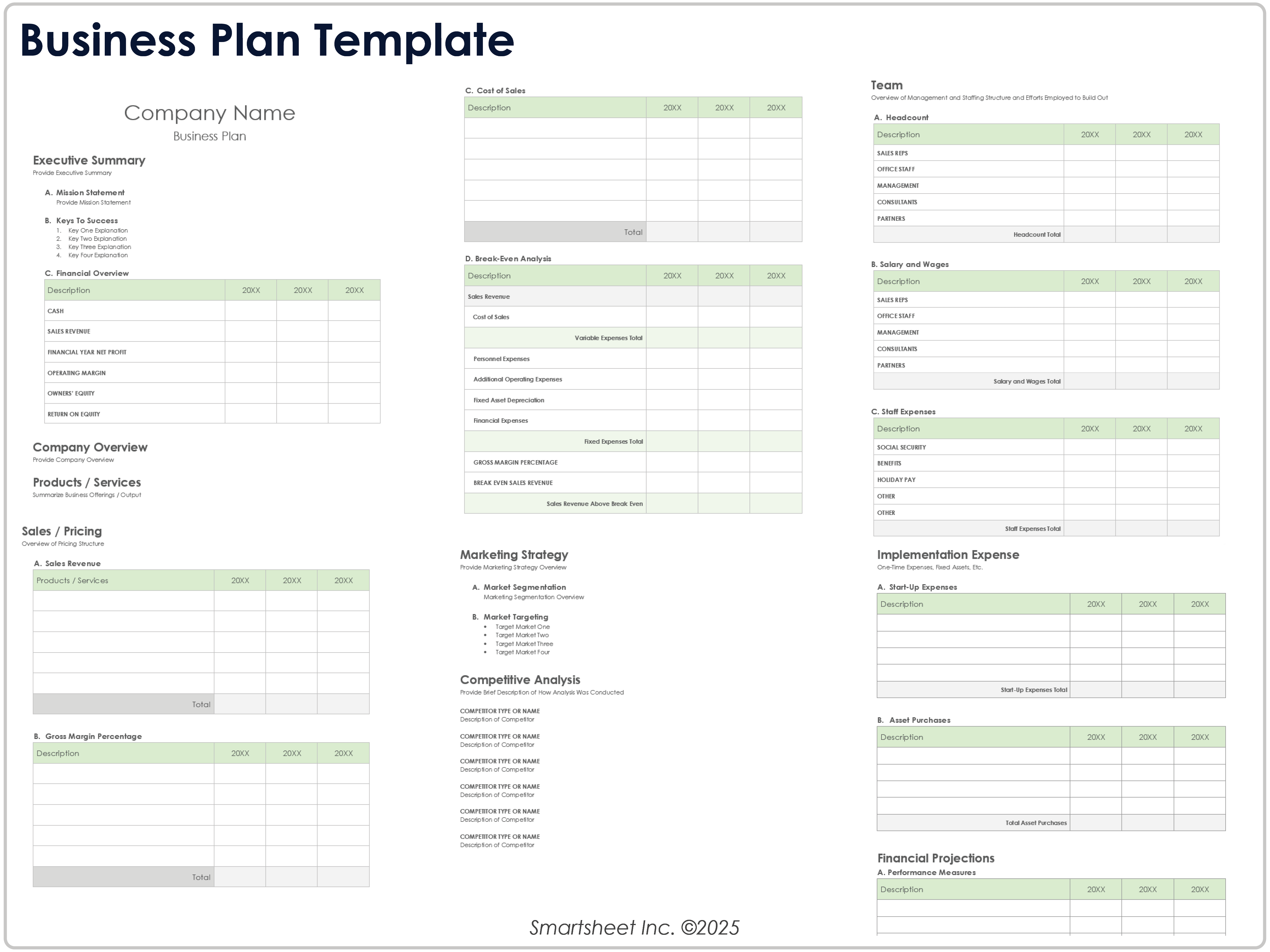 ビジネス計画テンプレート 8781