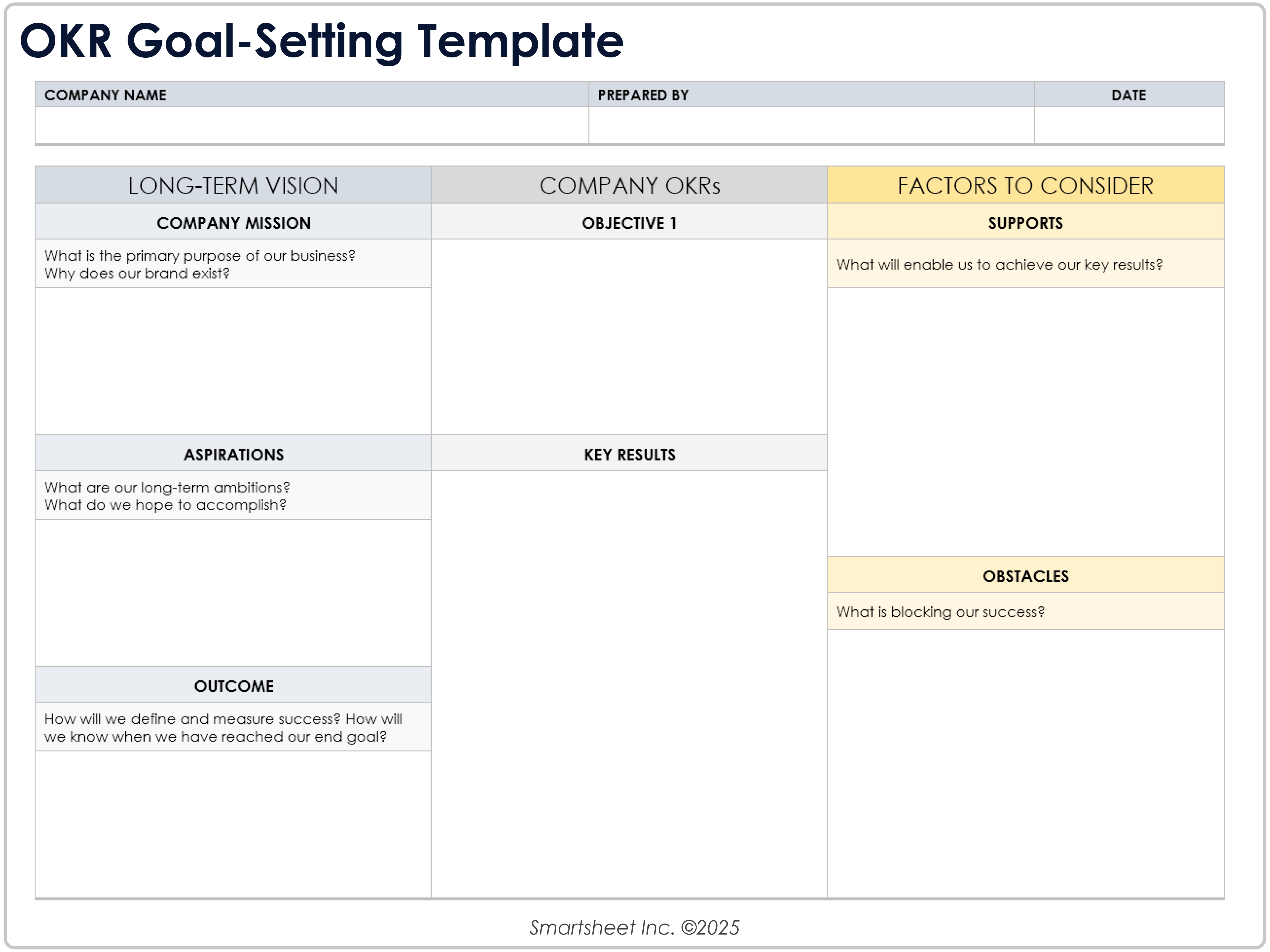 OKR 目標設定テンプレート 8781