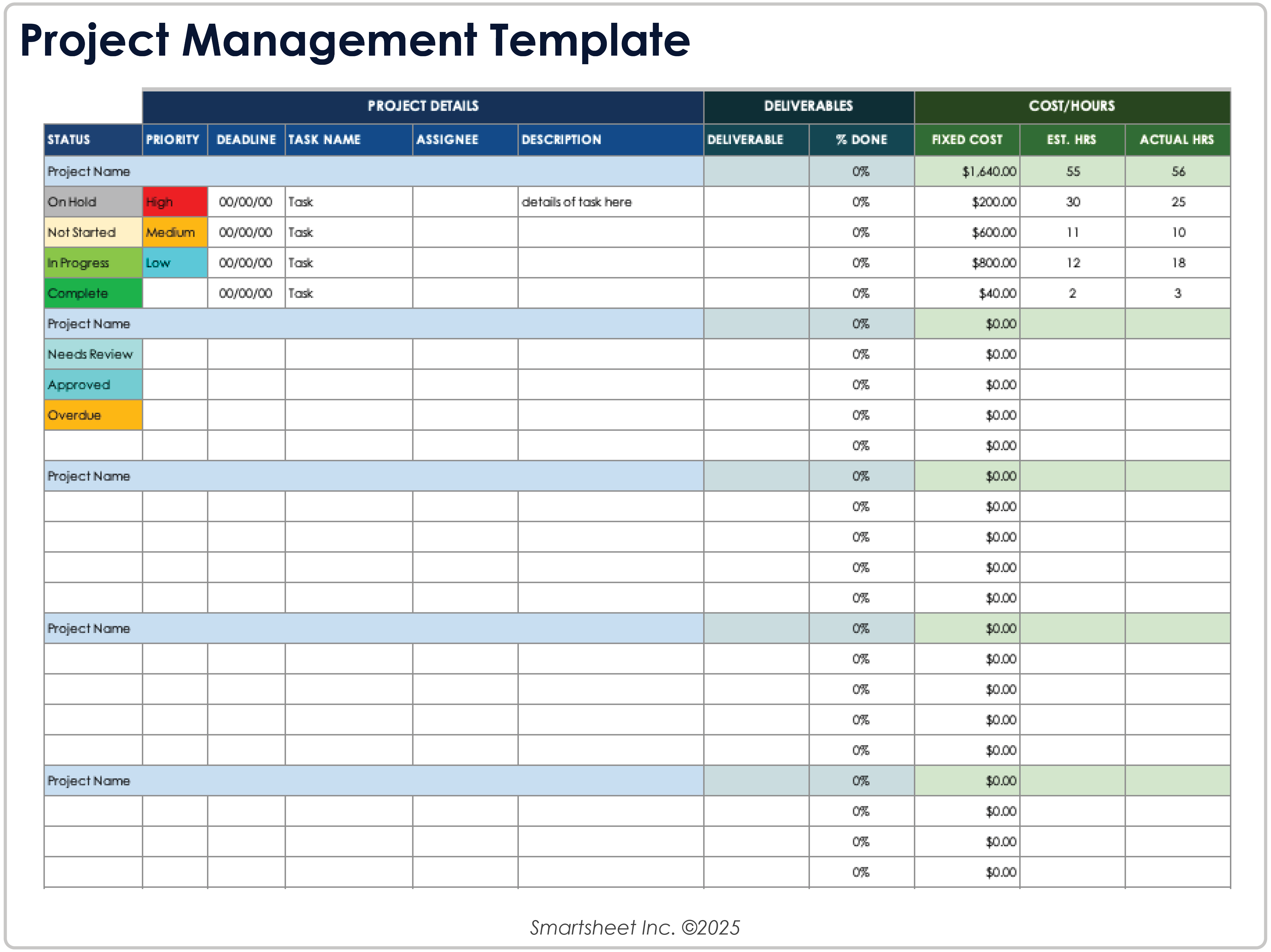 プロジェクト管理テンプレート8781