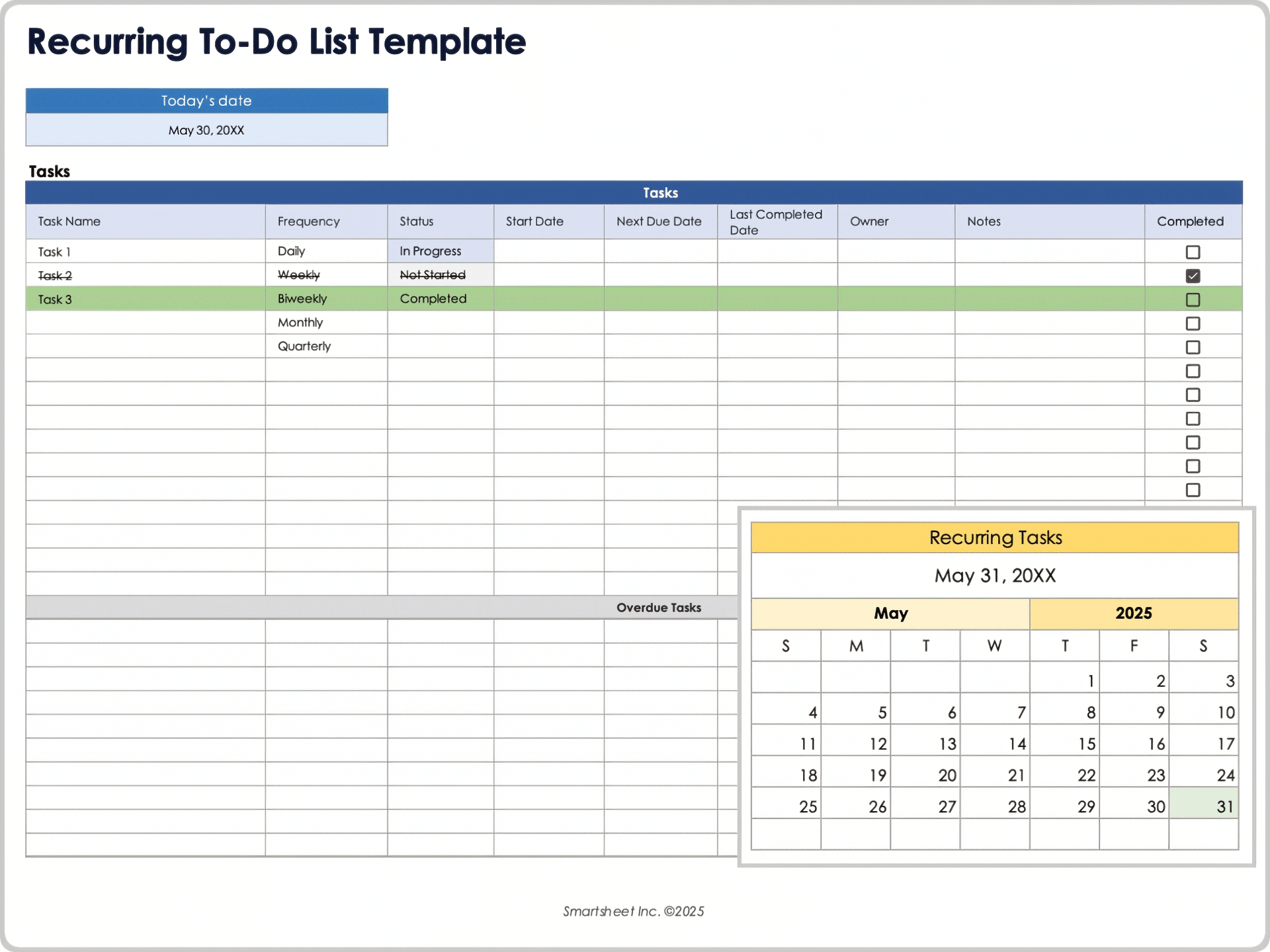 定期タスク To-Do リスト テンプレート