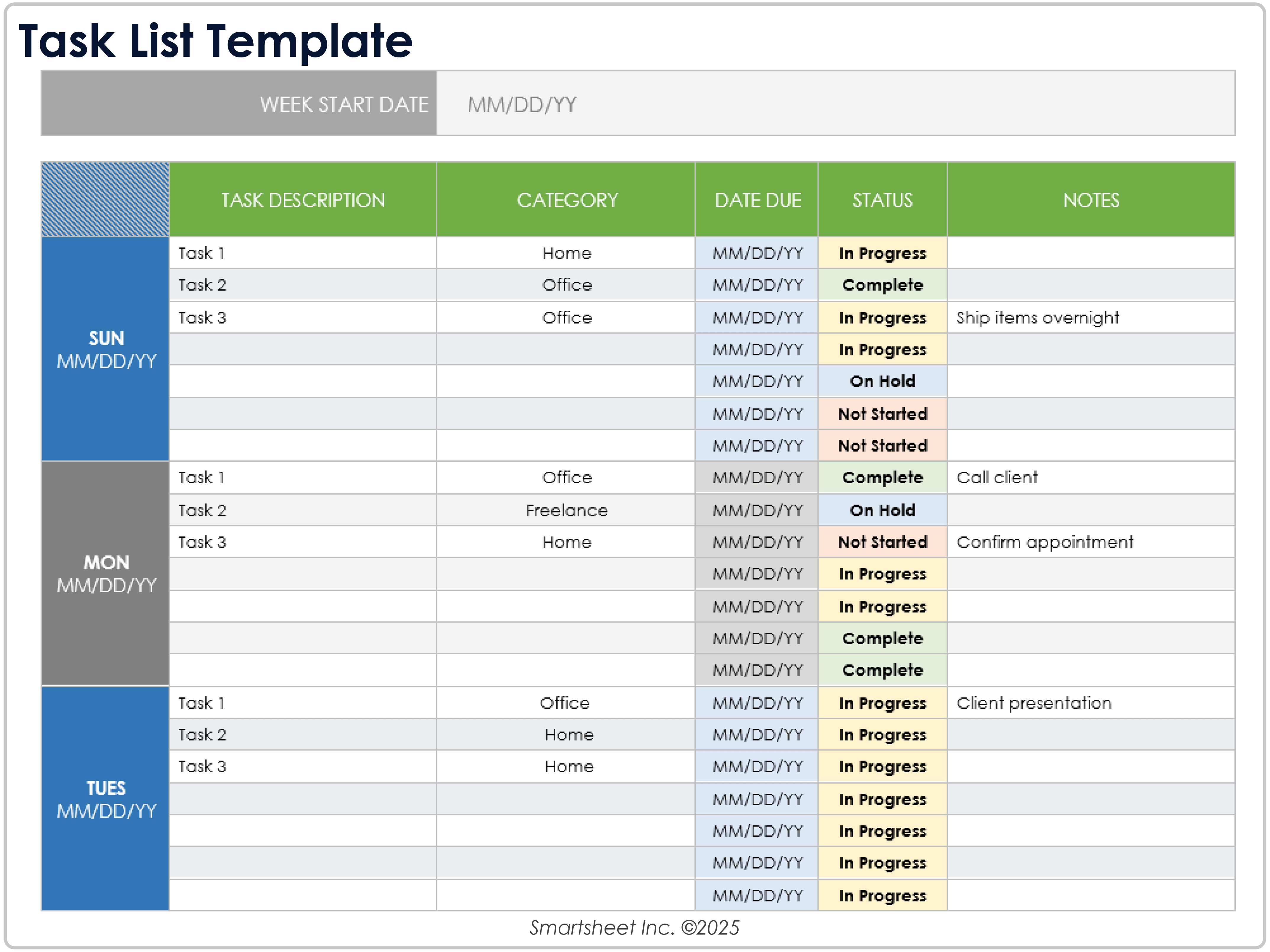 タスク リスト テンプレート8781