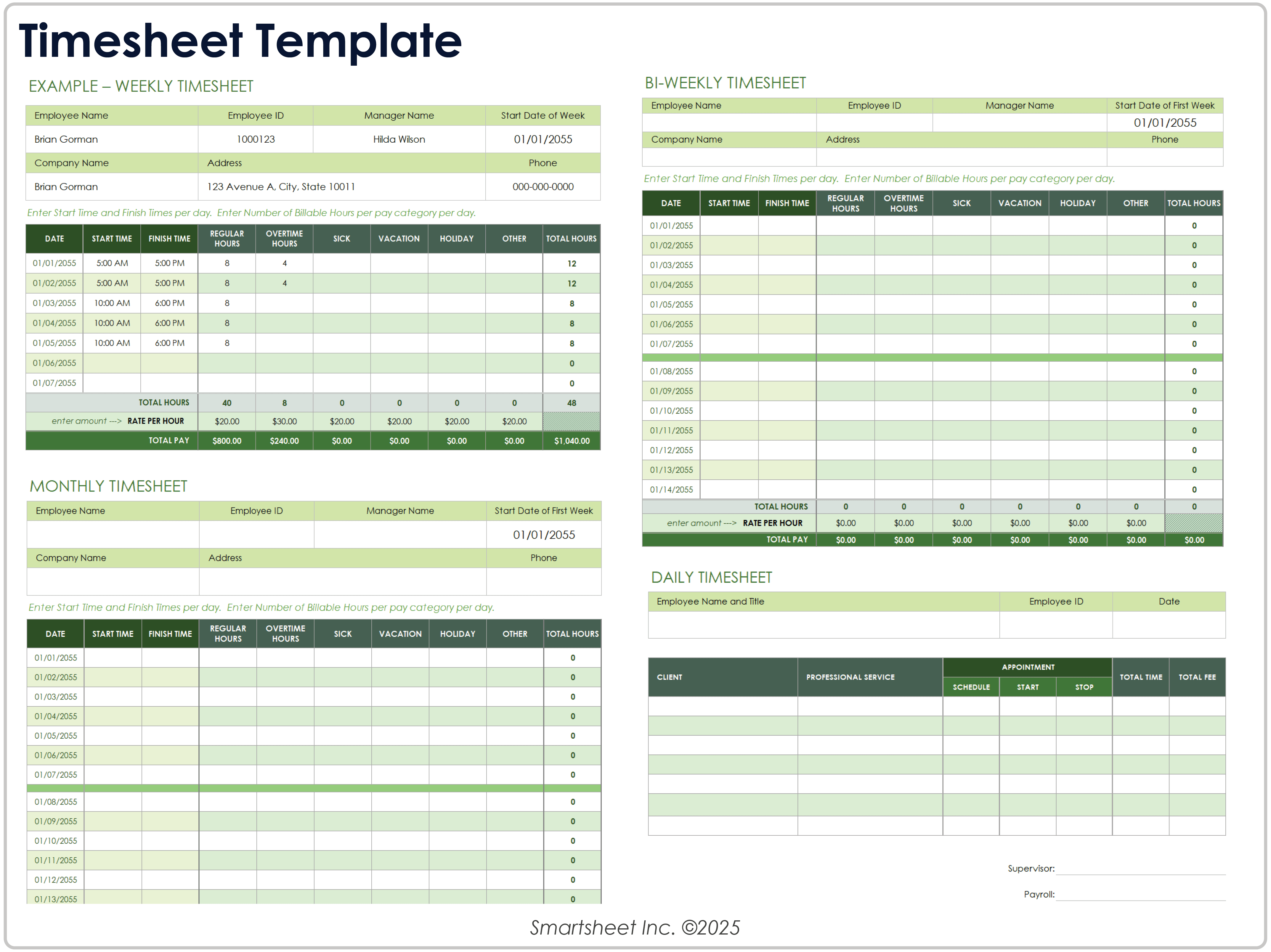 タイムシート テンプレート8781