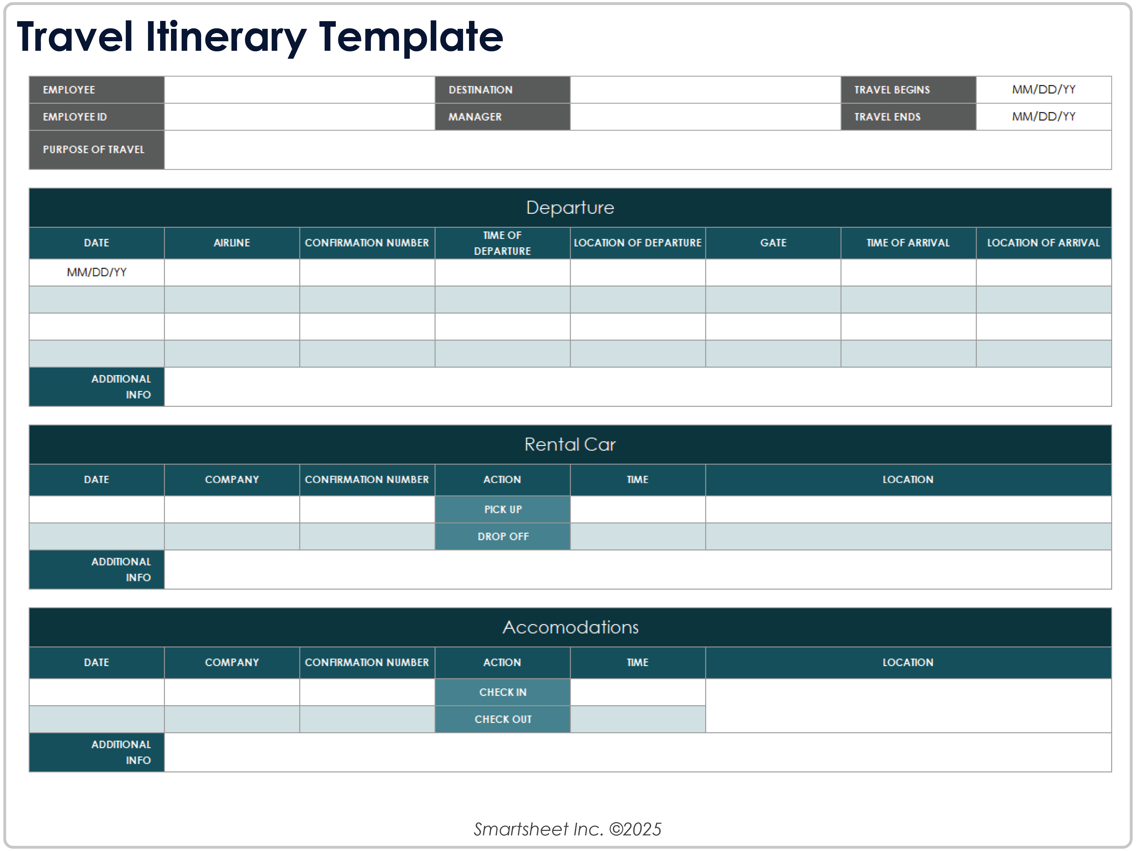 出張日程表テンプレート8781