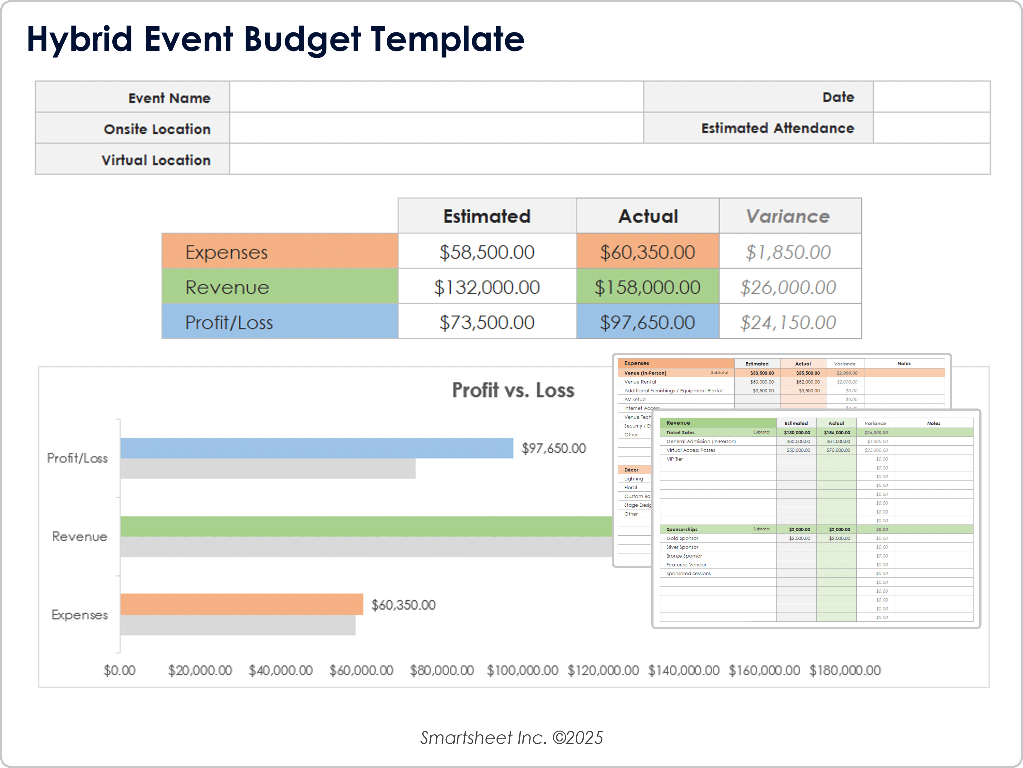 ハイブリッドイベント予算テンプレート8783