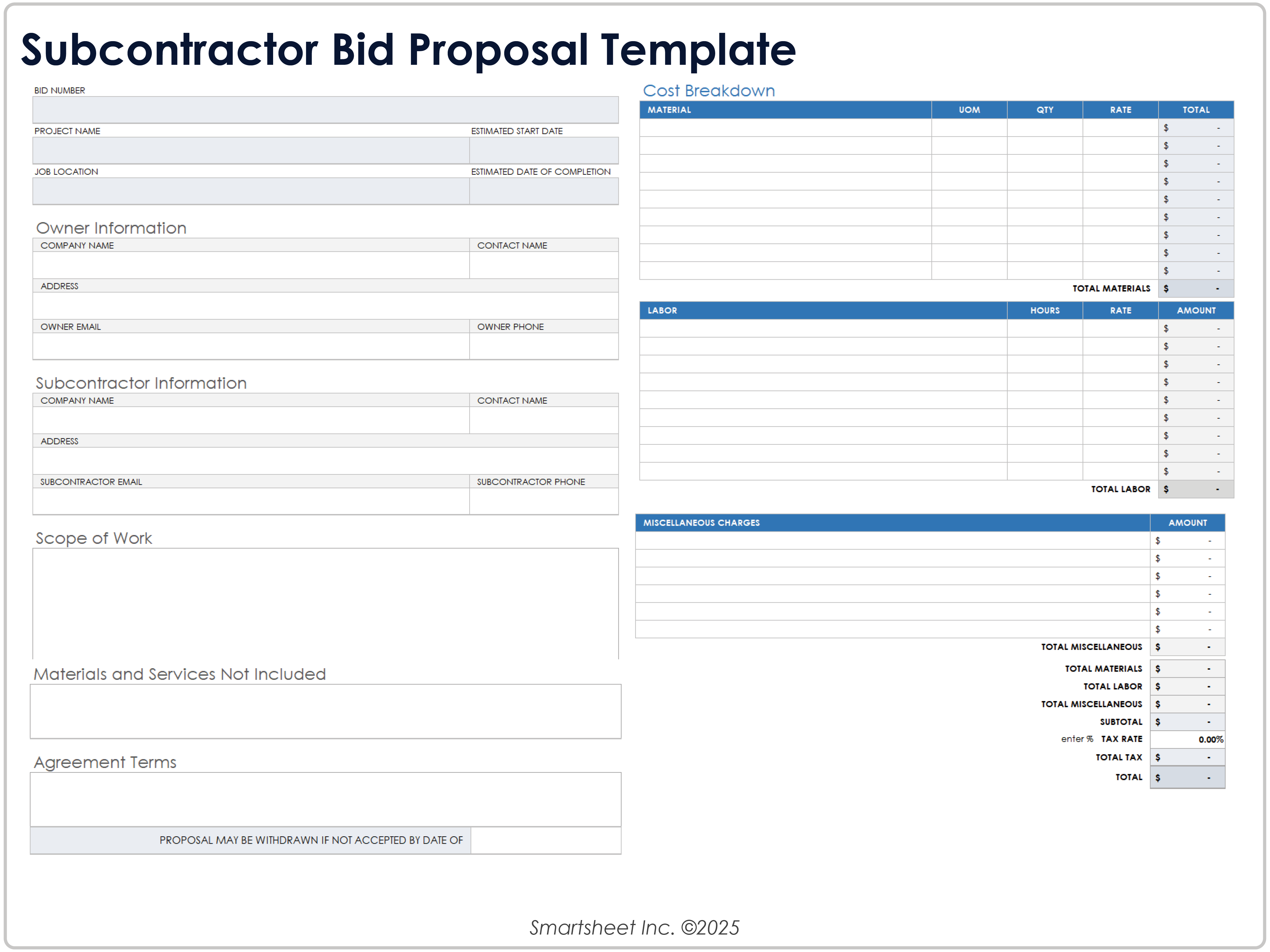 下請業者入札提案 10670 テンプレート