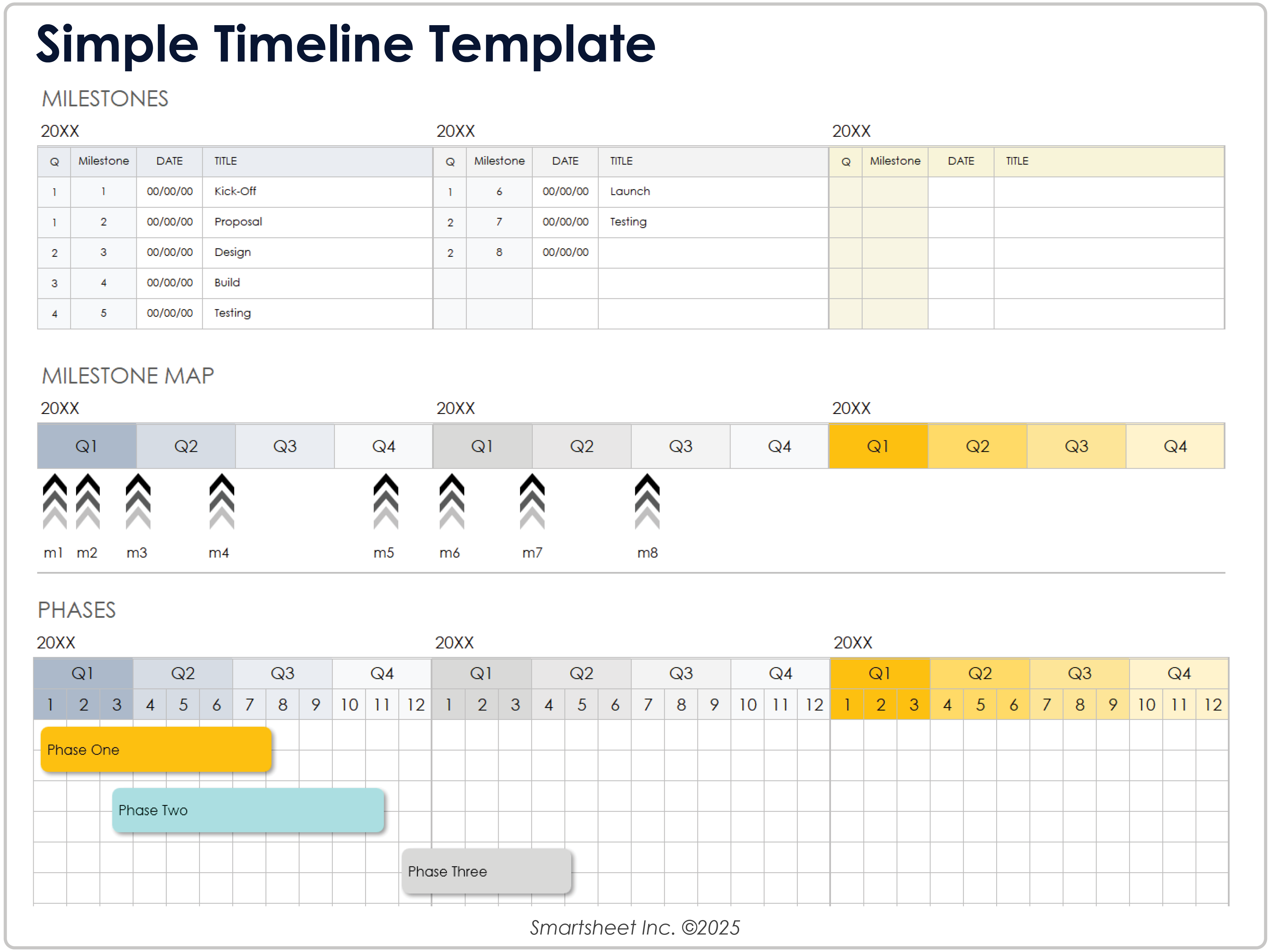 シンプルなタイムライン テンプレート