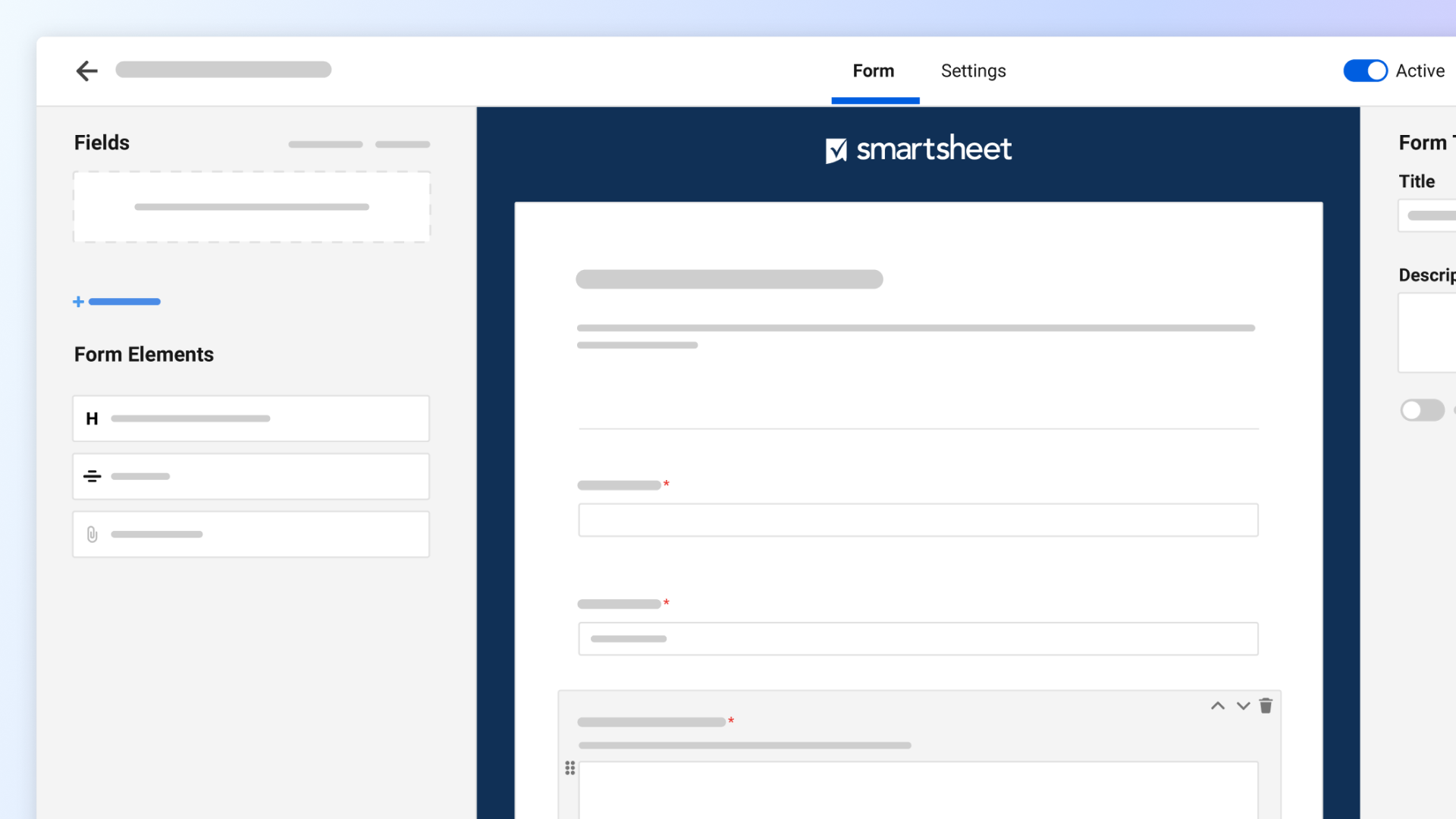 Smartsheet form and task intake