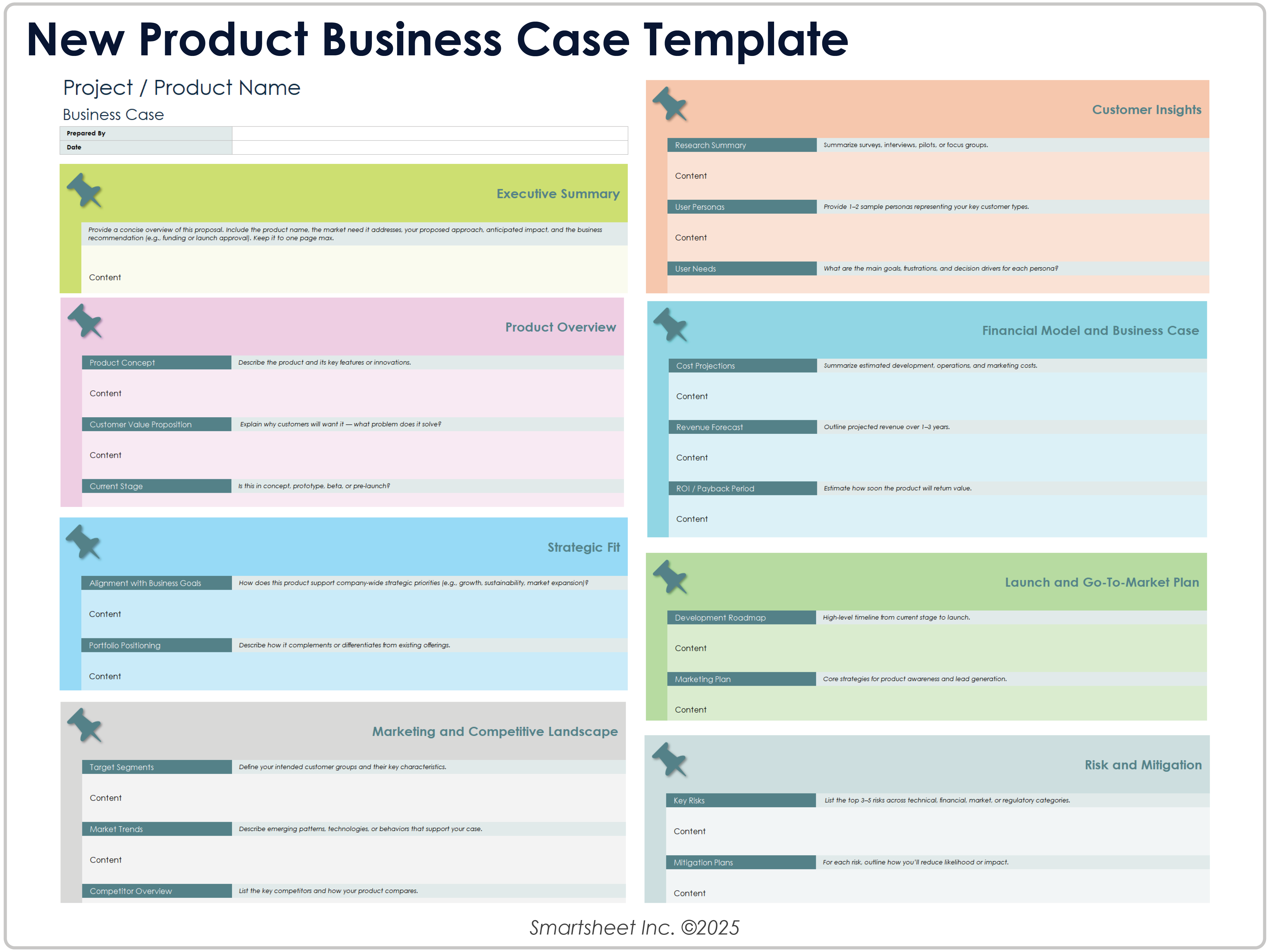 新製品ビジネス ケース テンプレート