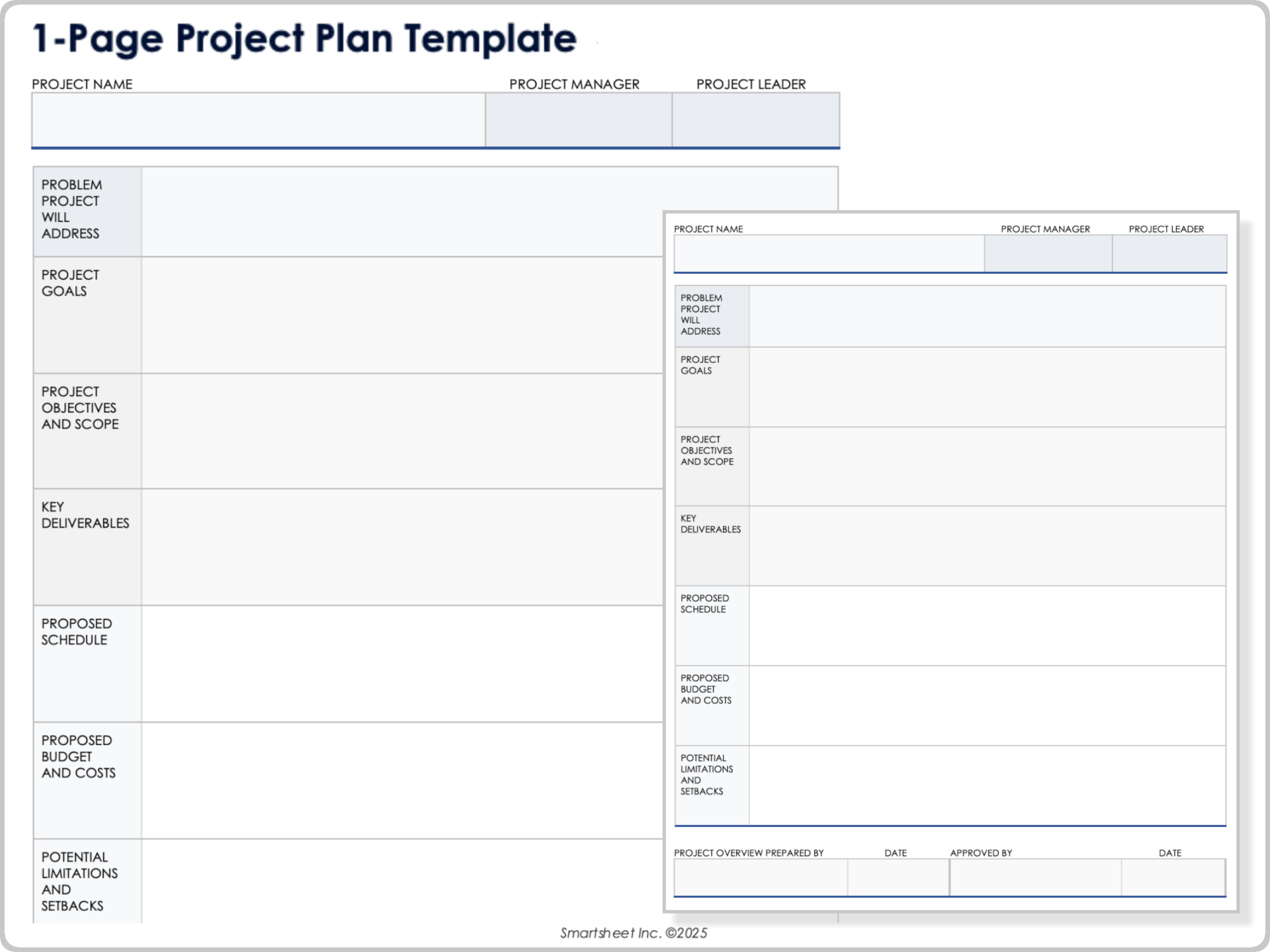  1-Page Project Plan Template