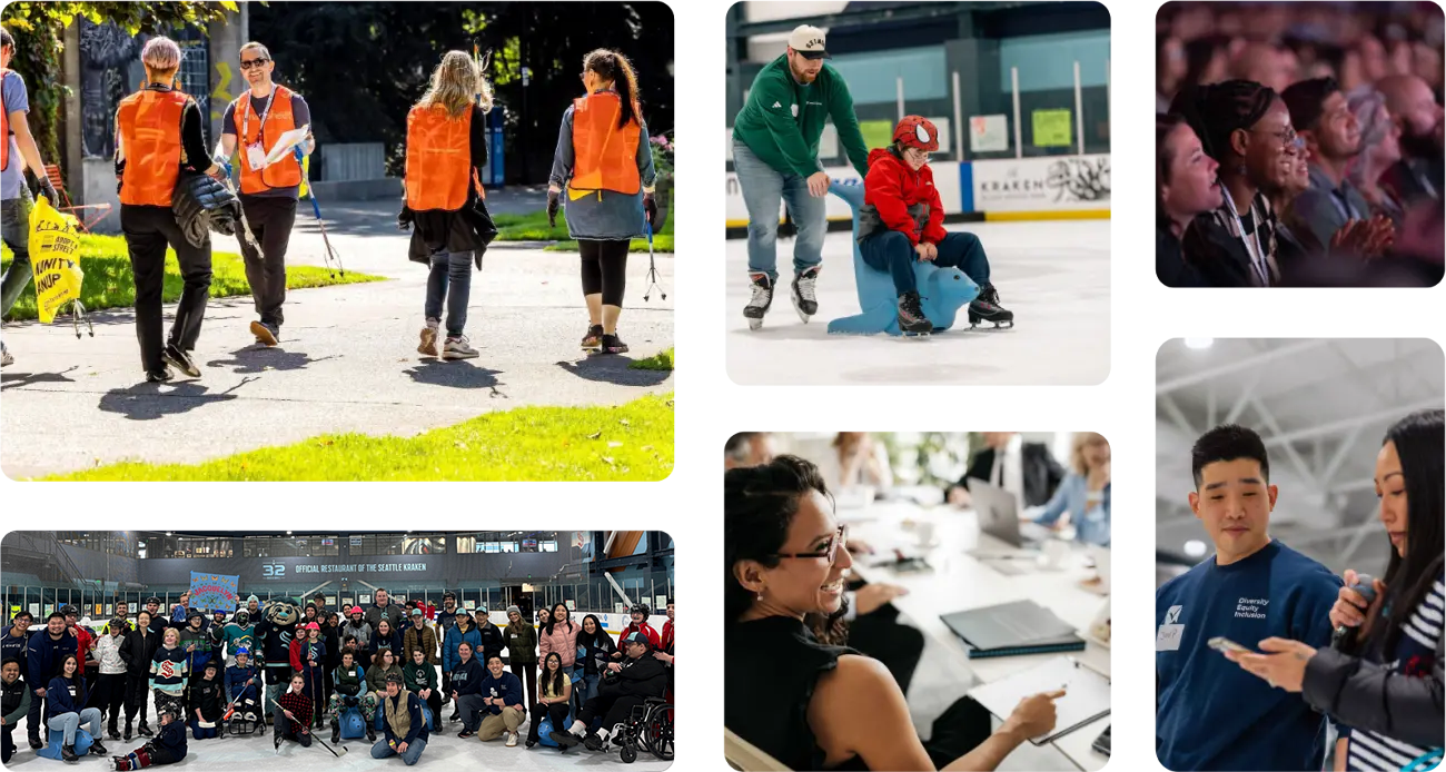 Collage of Smartsheet corporate responsibility activities