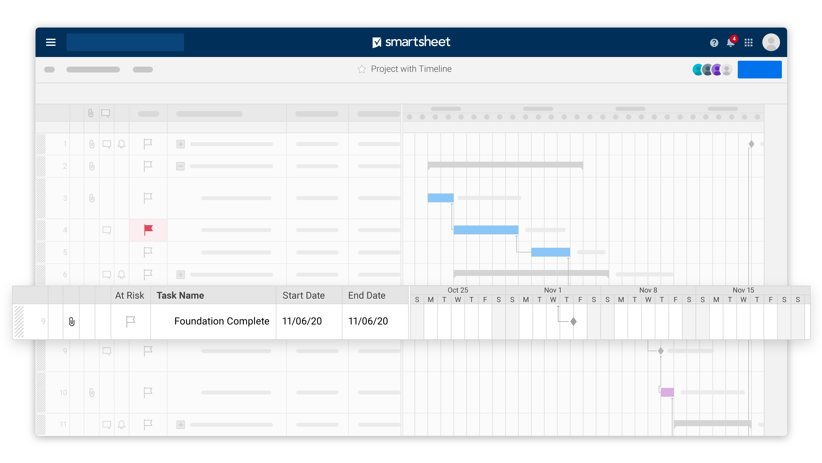 建設業界のためのプロジェクト管理ツール Smartsheet