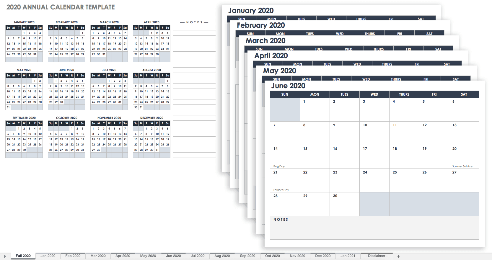 19 年以降の無料の印刷可能な Excel カレンダー テンプレート Smartsheet