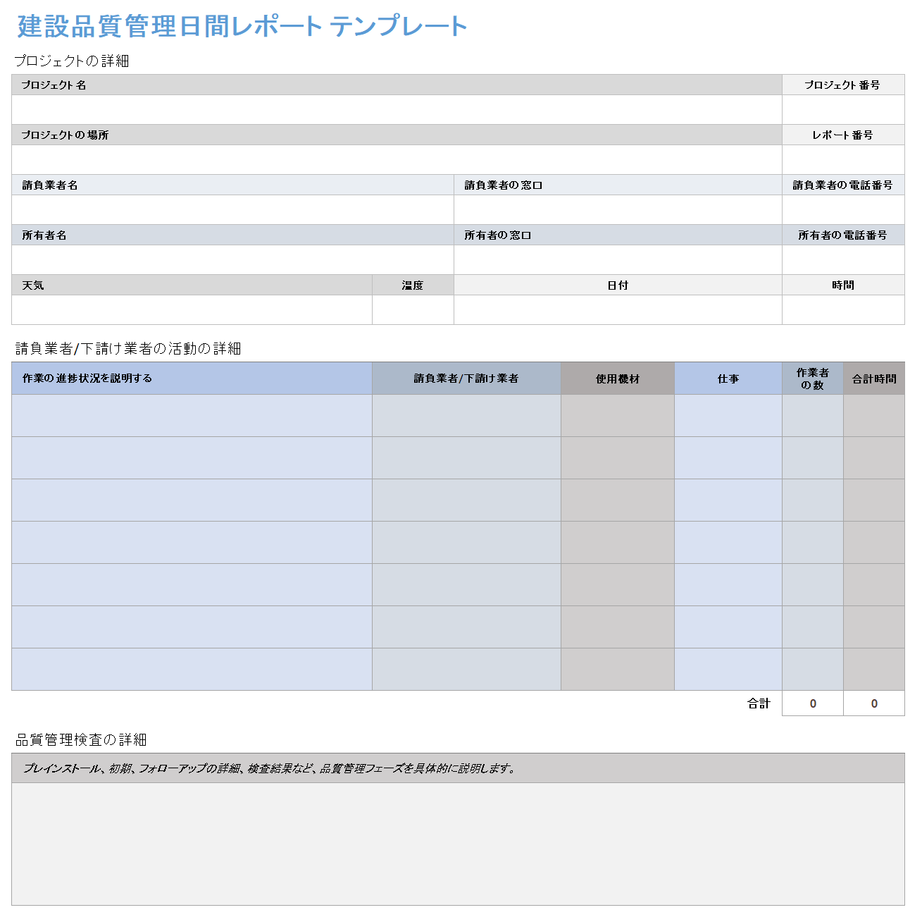 建設品質管理日報