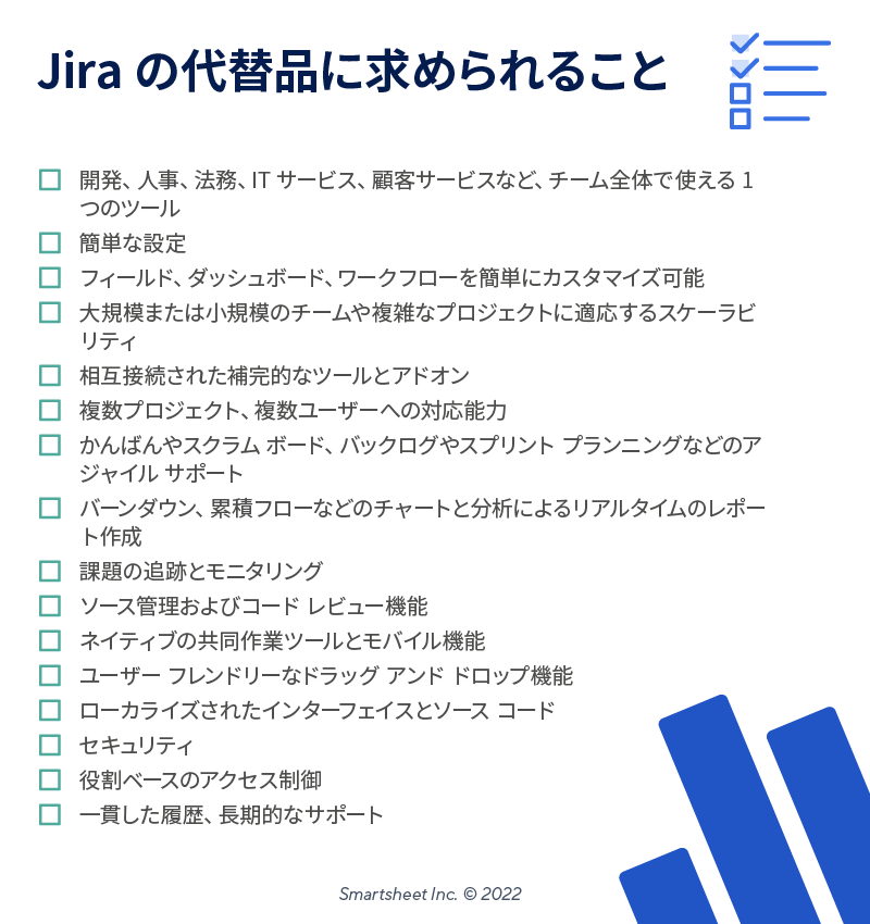  Jira チケット発行 Jira 代替チェックリスト