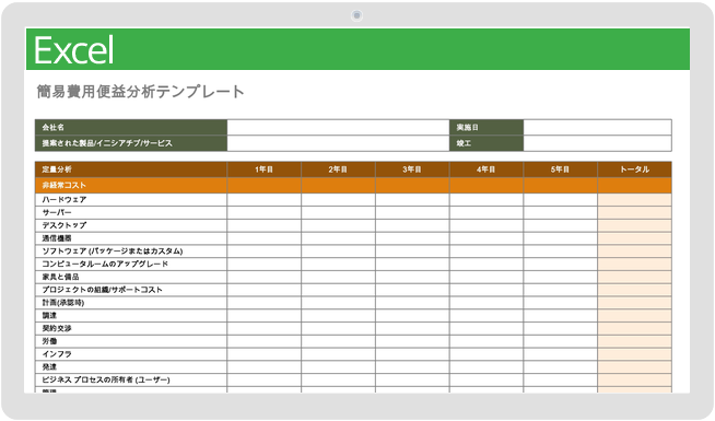 無料のコスト ベネフィット分析テンプレート Smartsheet