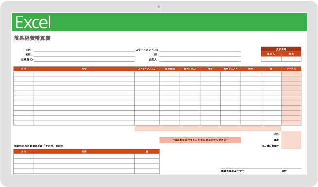 簡単な経費報告書