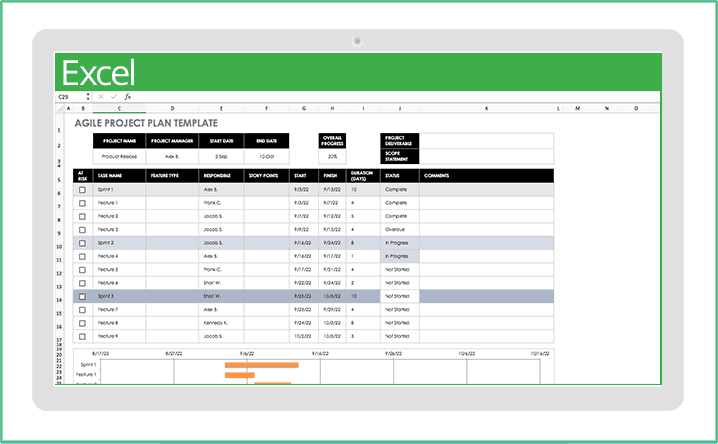 無料の Excel 用プロジェクト管理テンプレート Smartsheet