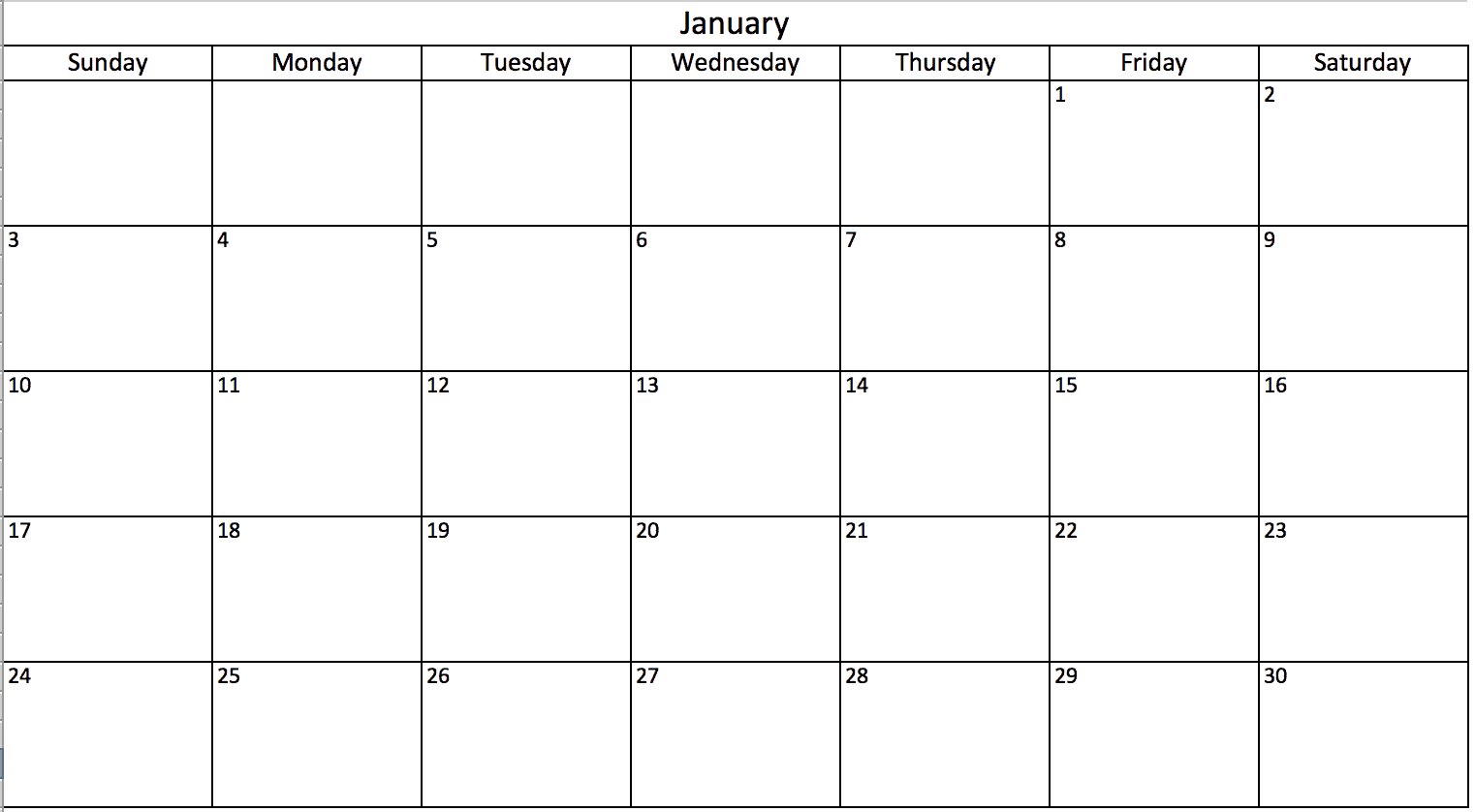 2019 年以降の無料の印刷可能な Excel カレンダー テンプレート