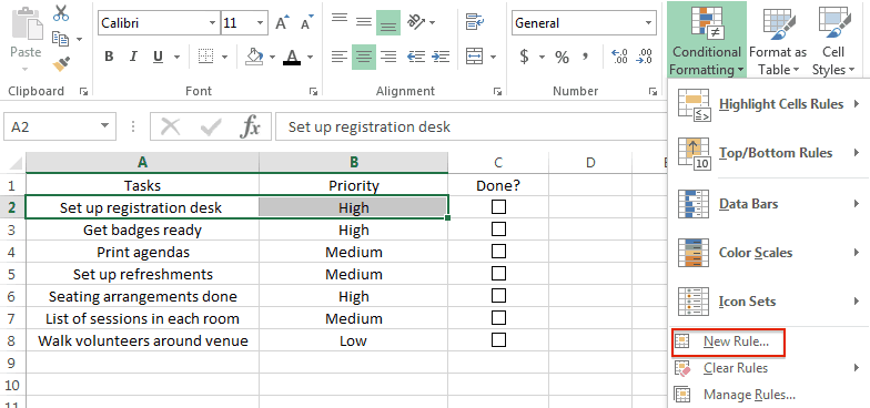 Excel の条件付き書式