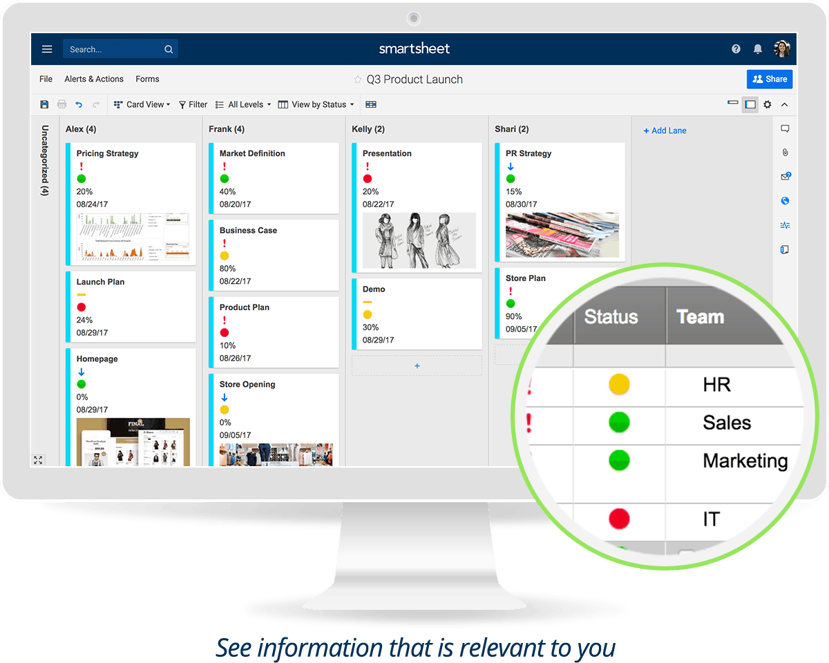 Smartsheet product screenshot