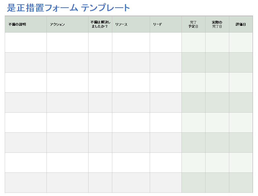 無料の是正措置計画テンプレート | Smartsheet