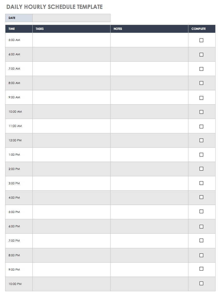 free printable daily calendar templates smartsheet