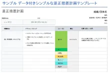サンプル付きのシンプルな是正措置計画テンプレート